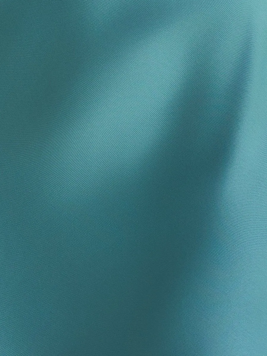 Turquoise - Strapless Sheath Satin Pleated Cutout Short Homecoming Dresses sold by KissProm product image thumbnail 3