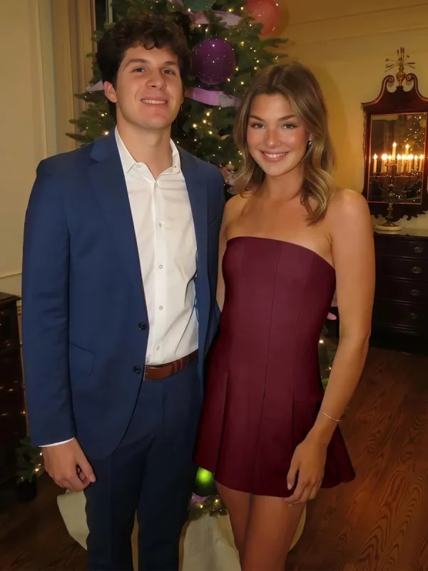 Hydrangea | Burgundy - Strapless Satin Pleated A-line Short Homecoming Dress sold by KissProm