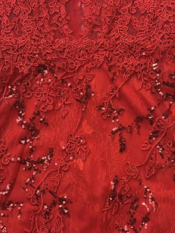 Joanne |  Red - Bodycon Sweetheart Lace Short Tight Homecoming Dresses with Appliques sold by KissProm