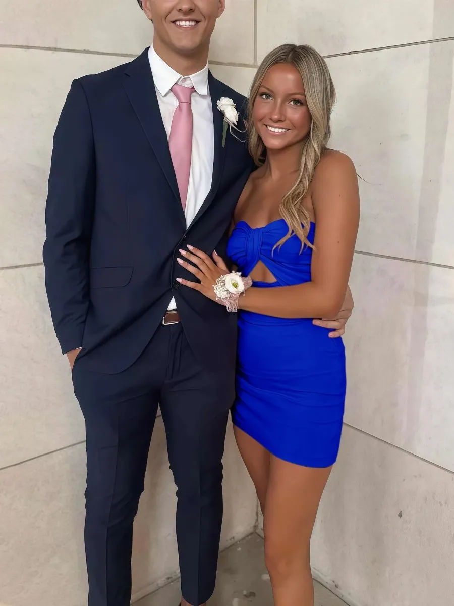 Royal Blue - Strapless Sheath Short Homecoming Dresses sold by KissProm