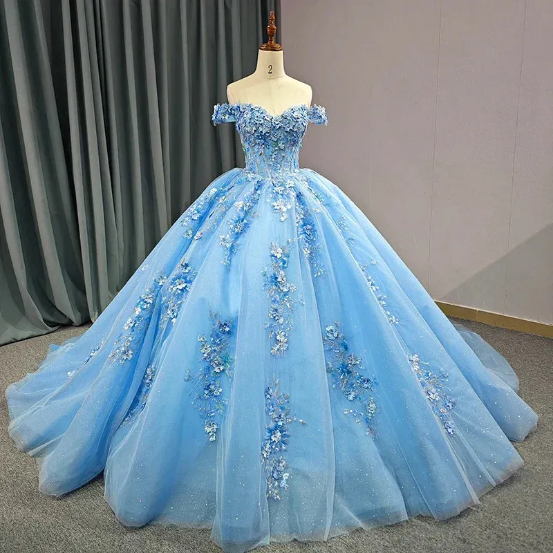 Quinceanera Dress Elegant Sweetheart Off-the-shoulder Appliques Ball Gown sold by KissProm product image thumbnail 2
