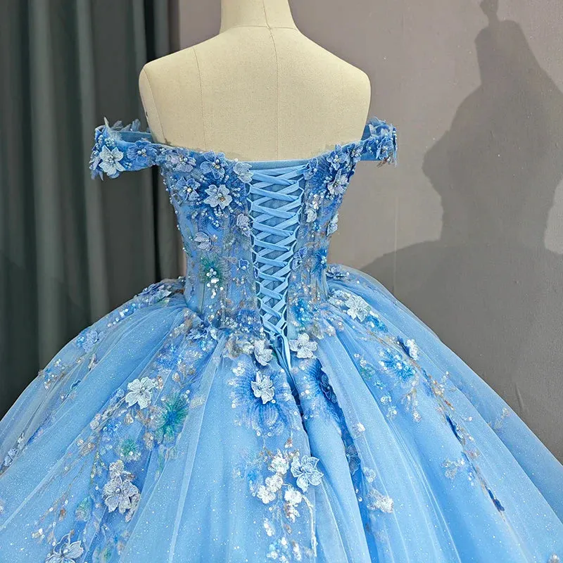Quinceanera Dress Elegant Sweetheart Off-the-shoulder Appliques Ball Gown sold by KissProm product image thumbnail 5