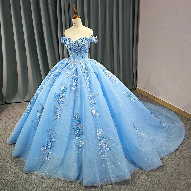 Quinceanera Dress Elegant Sweetheart Off-the-shoulder Appliques Ball Gown sold by KissProm product image thumbnail 3