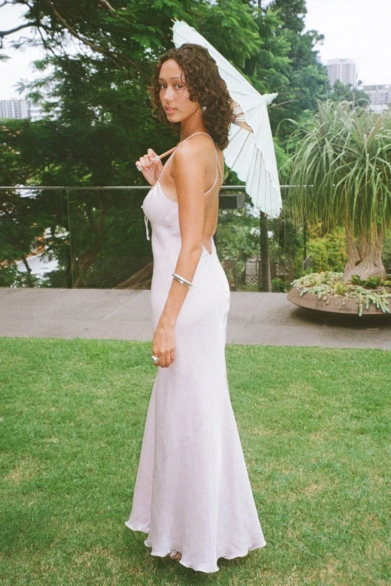 Hero | Pink - Spaghetti Straps Satin Sheath Backless Long Prom Dresses sold by KissProm product image thumbnail 4