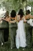 Hunter Green Silk Satin Cowl Neck Bridesmaid Dresses sold by KissProm