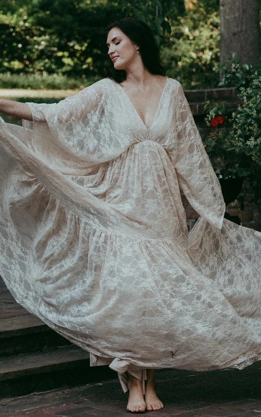 A-Line Plunging Neckline Lace Wedding Dress With Open Back sold by KissProm product image thumbnail 4