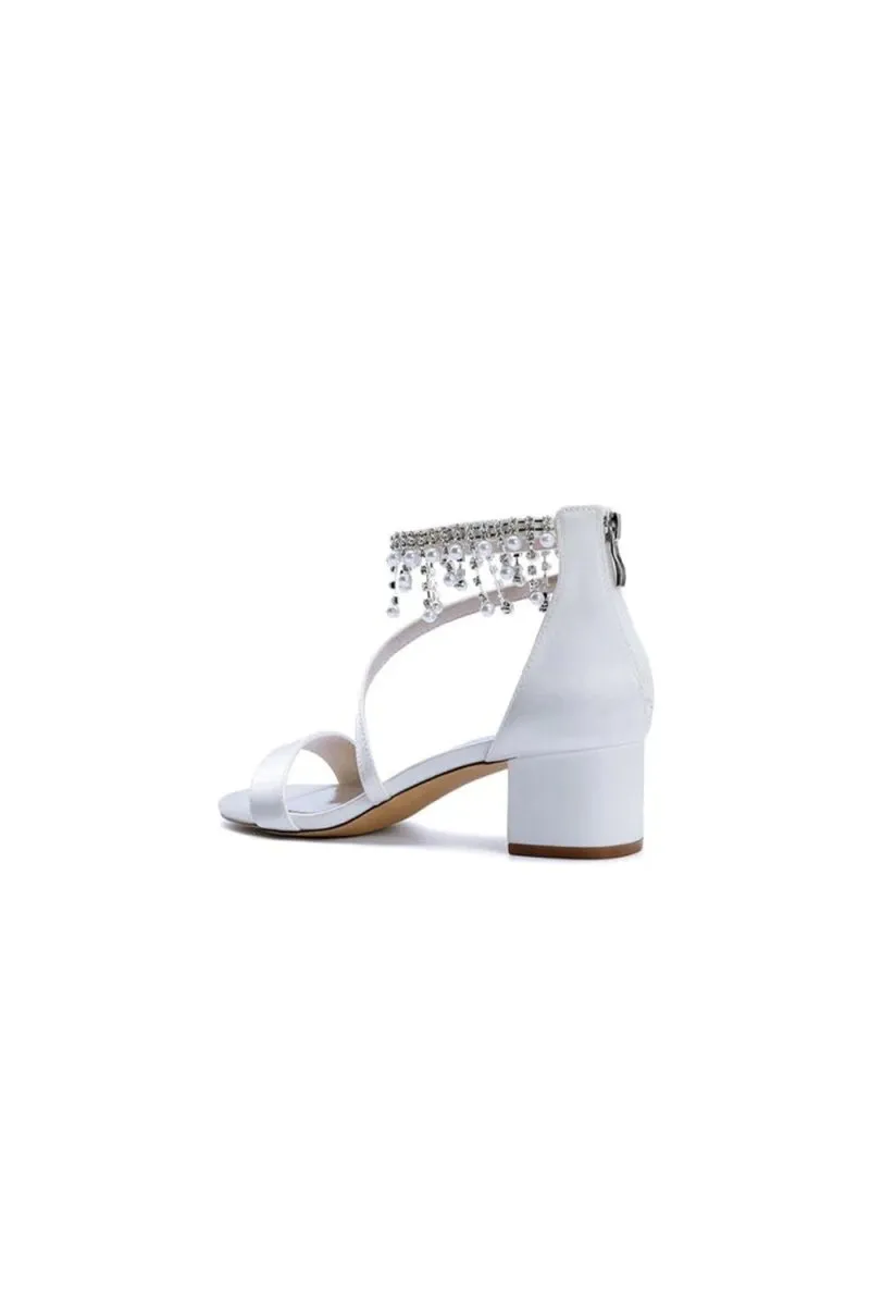 Strappy Heeled Sandals with Pearl and Crystal Embellishments sold by KissProm product image thumbnail 3