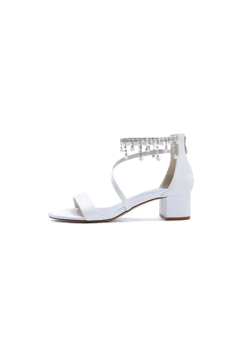 Strappy Heeled Sandals with Pearl and Crystal Embellishments sold by KissProm product image thumbnail 2