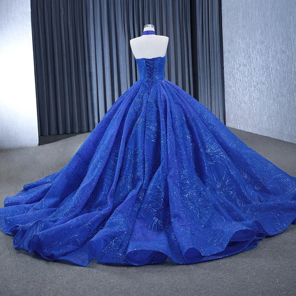 Royal Blue Ball Gown Halter Sleeveless Quinceanera Dress sold by KissProm product image thumbnail 2