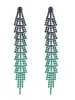 Green Gradient Rhinestones Tassel Long Chain Earrings sold by KissProm