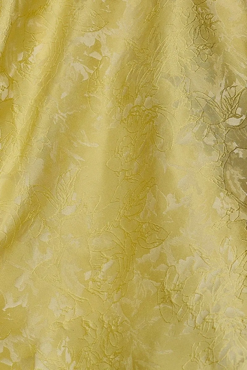 Yellow Strapless Mermaid Satin Long Prom Dresses With Slit sold by KissProm product image thumbnail 3