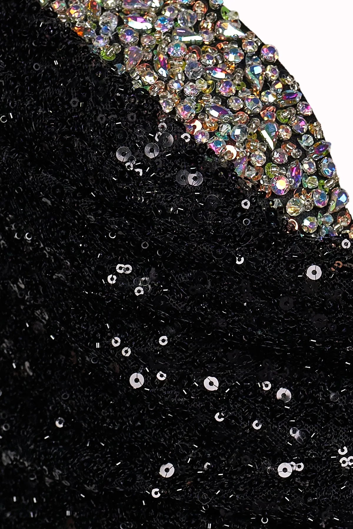 Black Spaghetti Straps Mermaid Sequined Long Prom Dresses With Slit sold by KissProm product image thumbnail 3