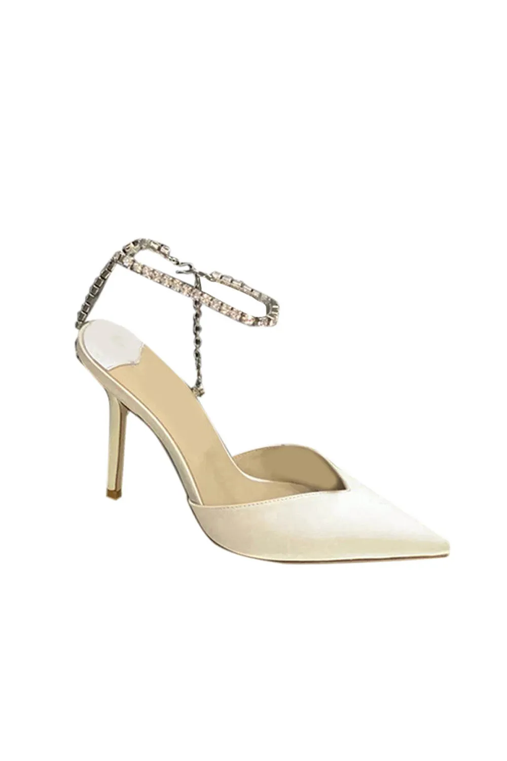 Off White Stiletto Ankle High Heel Sandals sold by KissProm