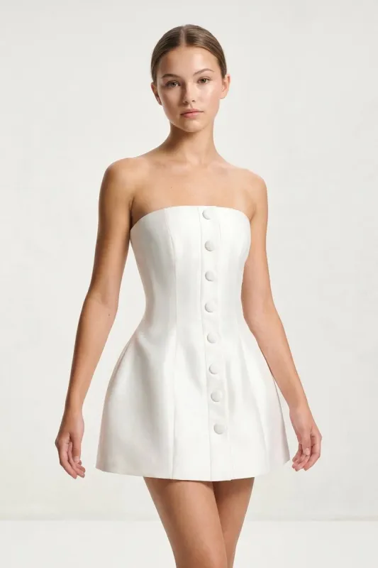 Strapless A-Line Graduation Dress With Button made by KissProm