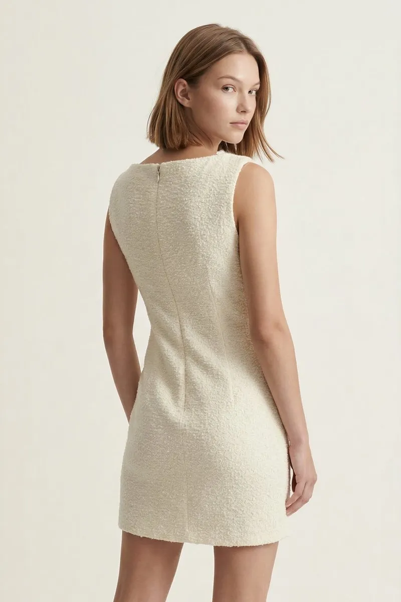 Ivory Straight Neck Sheath Graduation Dress sold by KissProm product image thumbnail 2