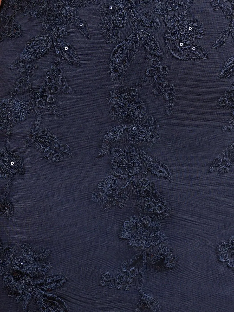 Navy Blue Sheath Short Homecoming Dress With Appliques sold by KissProm product image thumbnail 3