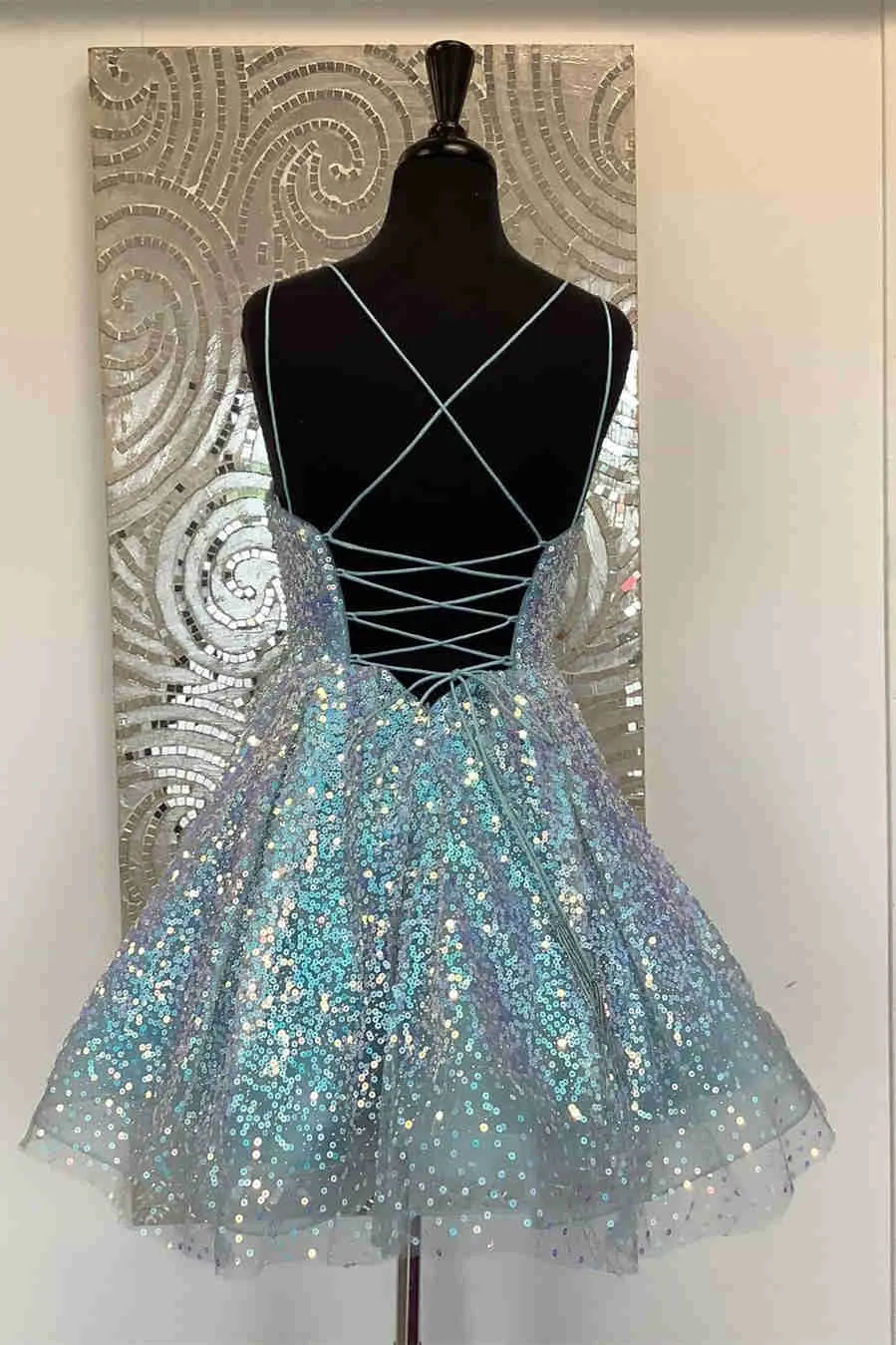 Hot Pink Sequins A-Line Homecoming Dress sold by KissProm product image thumbnail 4