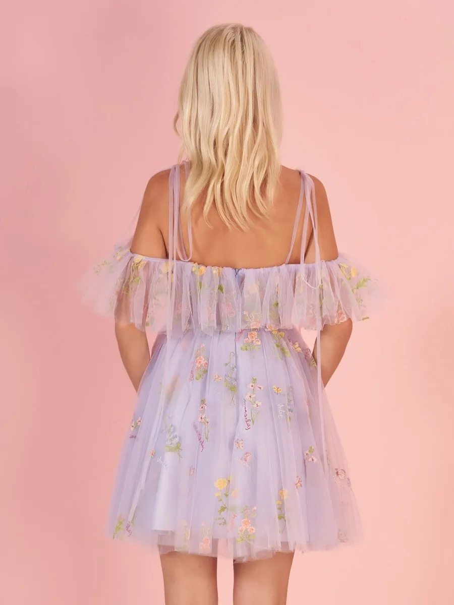 Lavender Off the Shoulder Corset Homecoming Dress with Ruffles sold by KissProm product image thumbnail 2