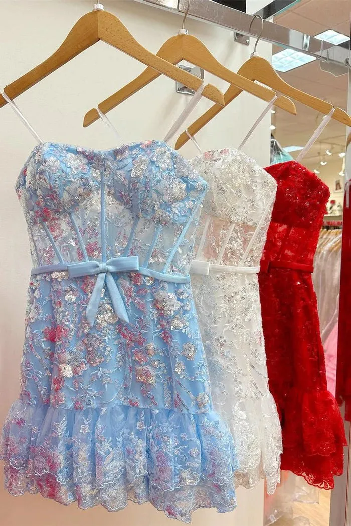 Short Sheath Strapless Corset Homecoming Dress sold by KissProm product image thumbnail 4