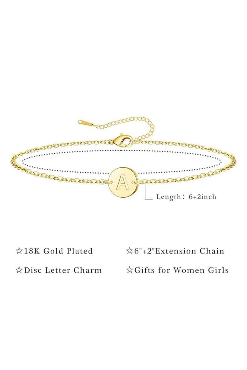 Gold Letter Initial Monogram Bracelets sold by KissProm product image thumbnail 2
