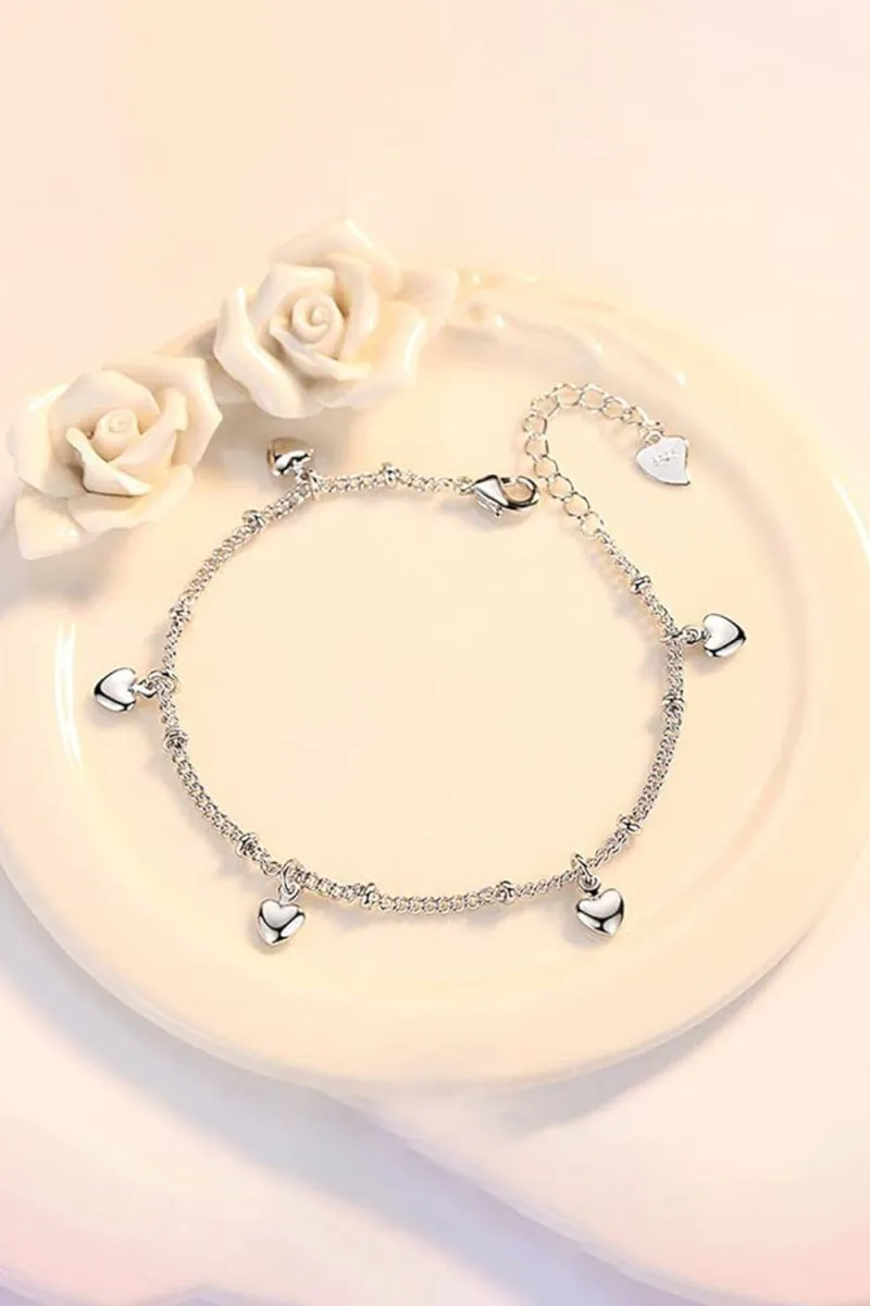 Silver Love Heart Pendant Bracelets sold by KissProm
