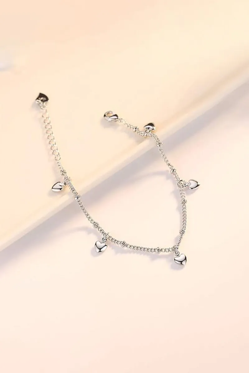 Silver Love Heart Pendant Bracelets sold by KissProm product image thumbnail 2