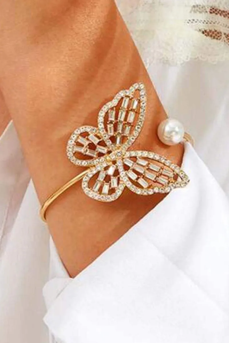 Hollow Crystal Butterfly Open Bracelet sold by KissProm product image thumbnail 2