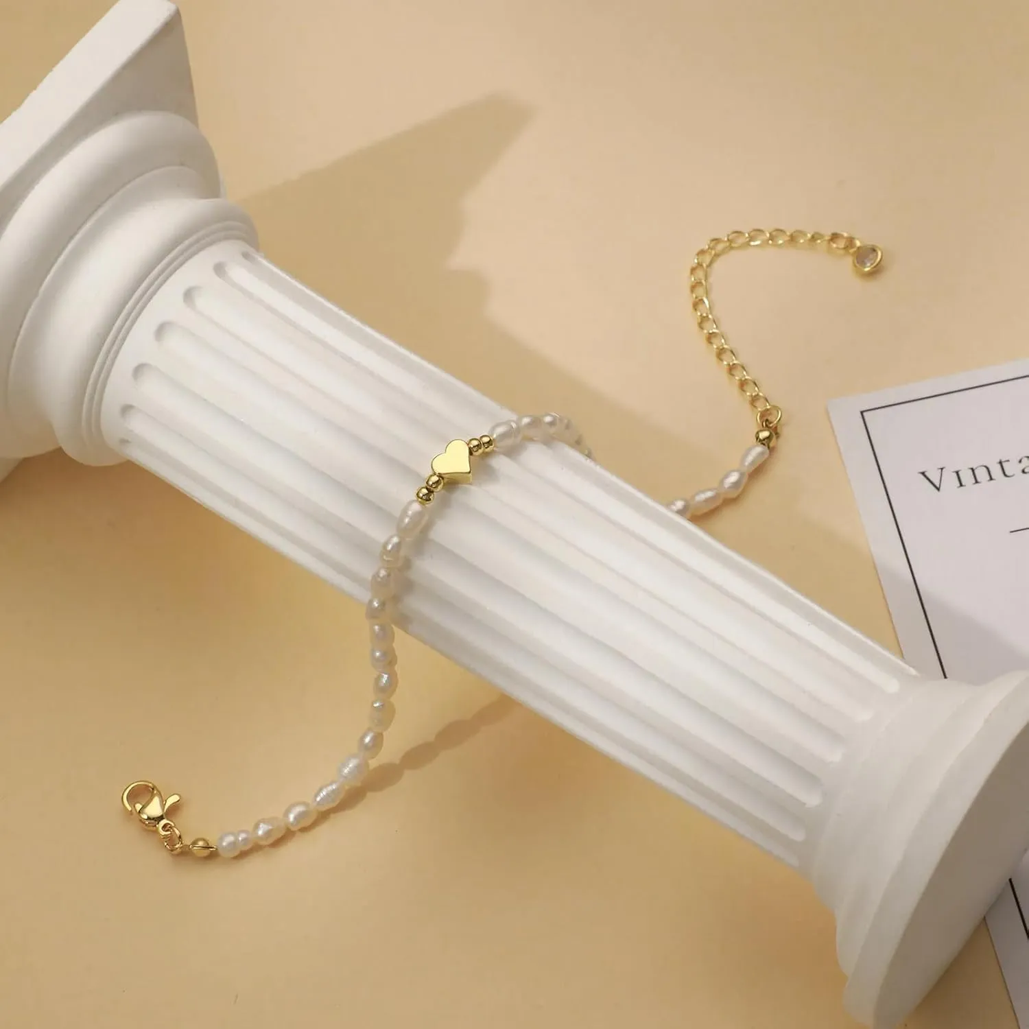 Adjustable Gold Faux Pearl Bracelets sold by KissProm product image thumbnail 2