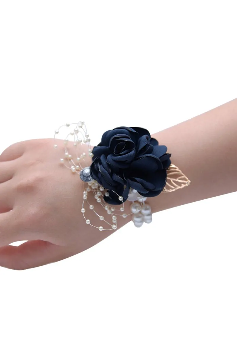 Artificial Silk Roses Wedding Bridesmaid Wrist Corsage sold by KissProm product image thumbnail 4