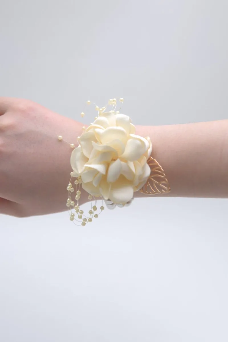 Artificial Silk Roses Wedding Bridesmaid Wrist Corsage sold by KissProm