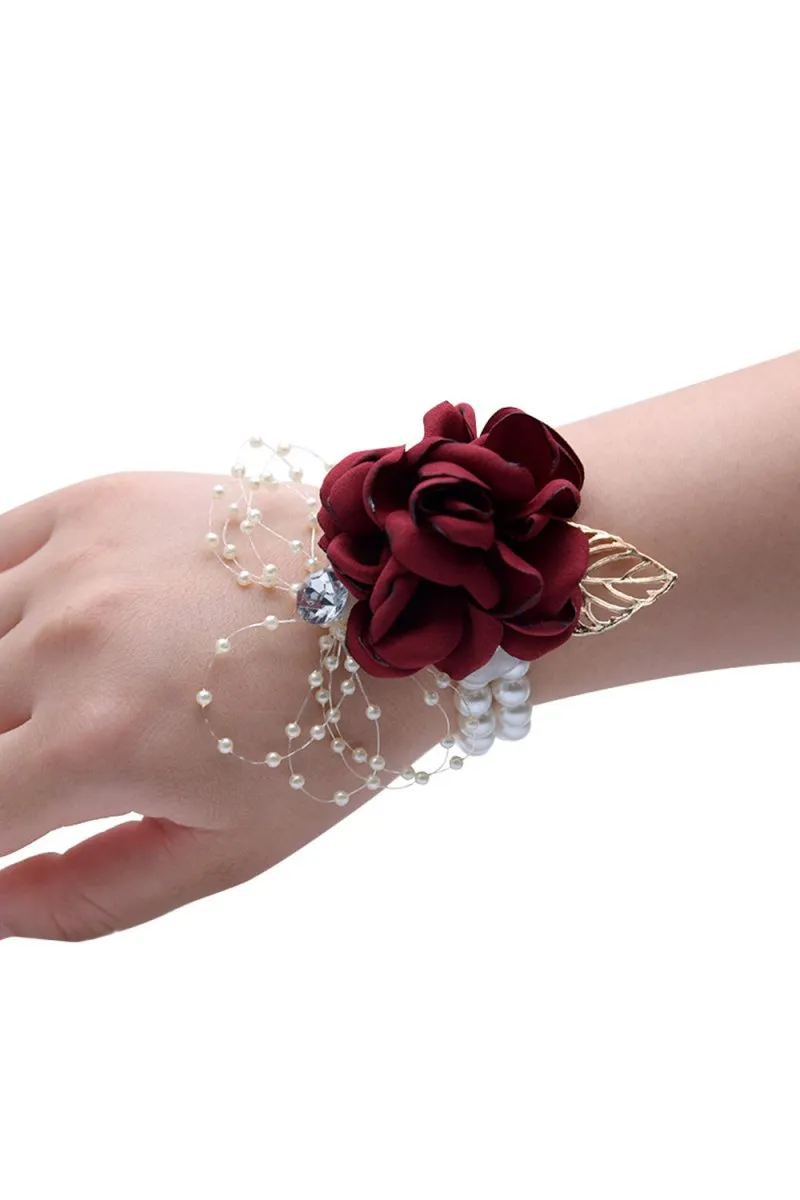 Artificial Silk Roses Wedding Bridesmaid Wrist Corsage sold by KissProm product image thumbnail 5