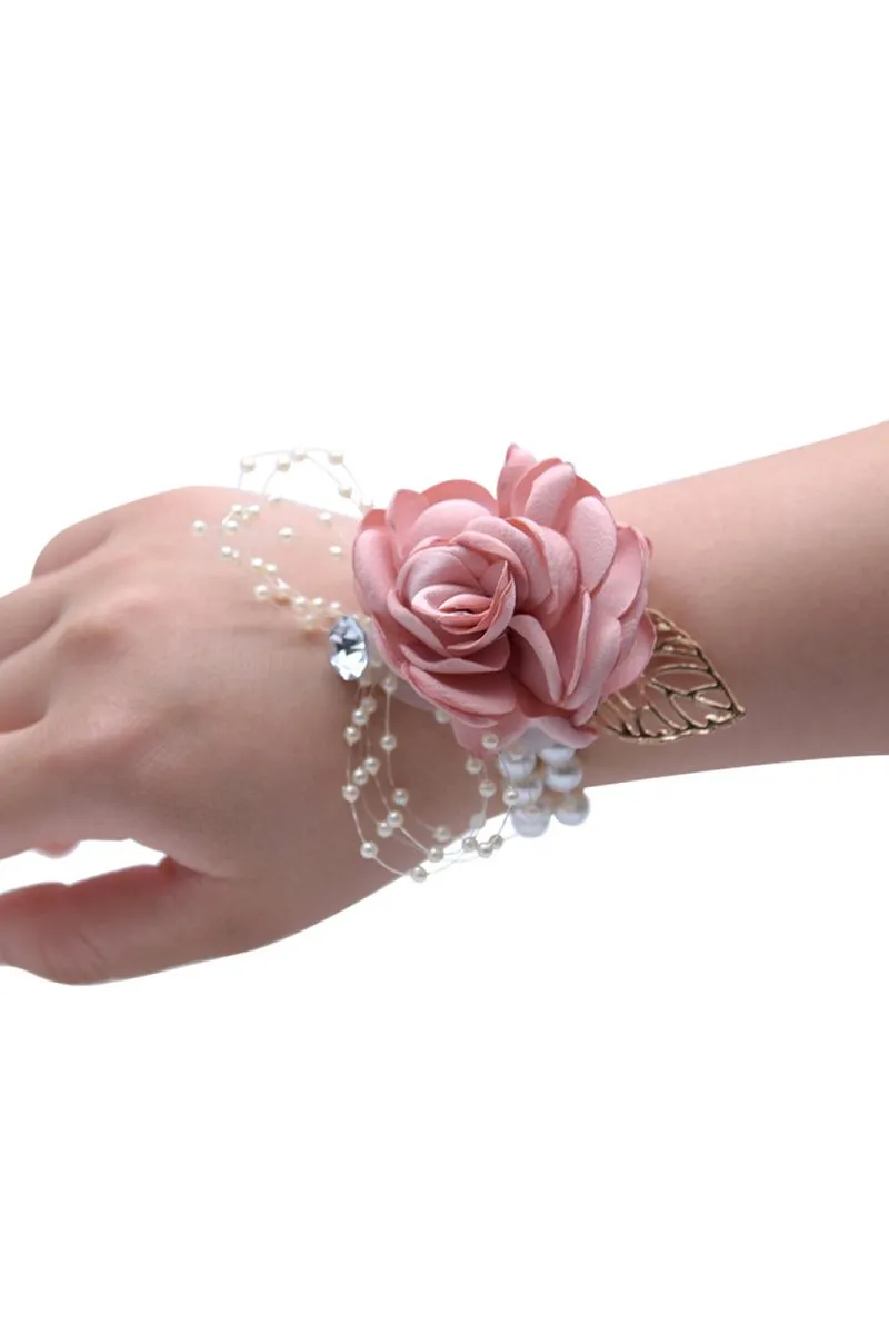 Artificial Silk Roses Wedding Bridesmaid Wrist Corsage sold by KissProm product image thumbnail 2