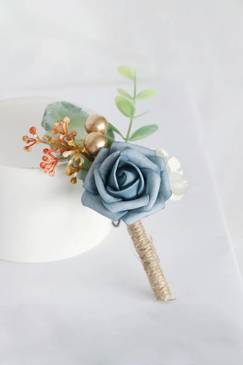 Artificial Silk Roses Wedding Bridesmaid Boutonniere sold by KissProm product image thumbnail 5