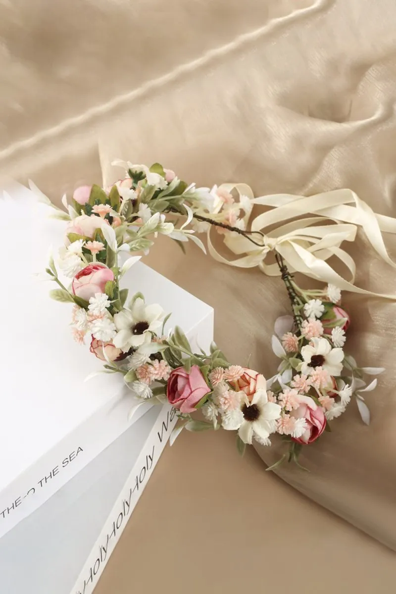 Vintage Boho Artificial Wedding Flowers Crown sold by KissProm