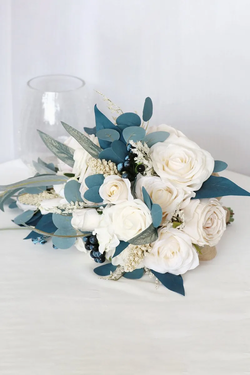 Artificial Cascade Silk Roses Wedding Bridal Bouquets sold by KissProm product image thumbnail 2