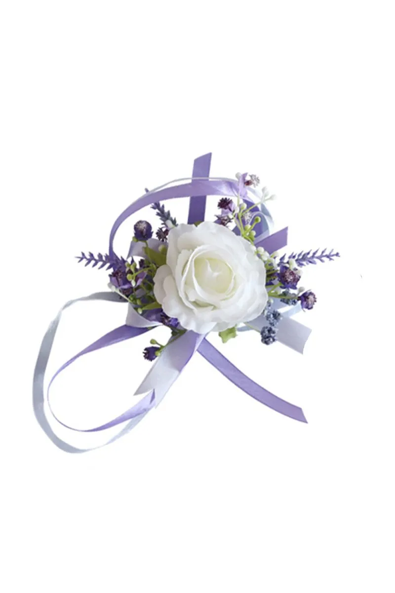 Artificial Silk Lavender Roses Wedding Wrist Corsage sold by KissProm product image thumbnail 4