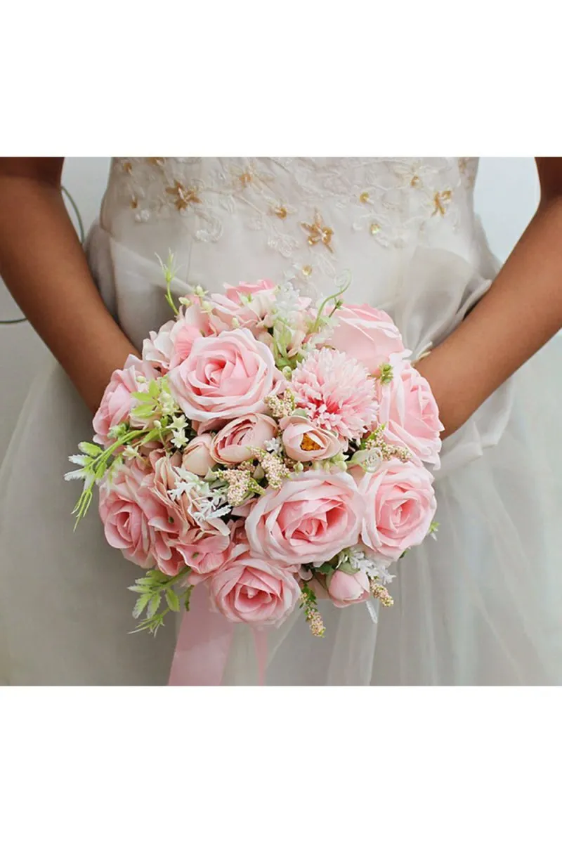Artificial Silk Roses Wedding Bridal Bouquets sold by KissProm product image thumbnail 5