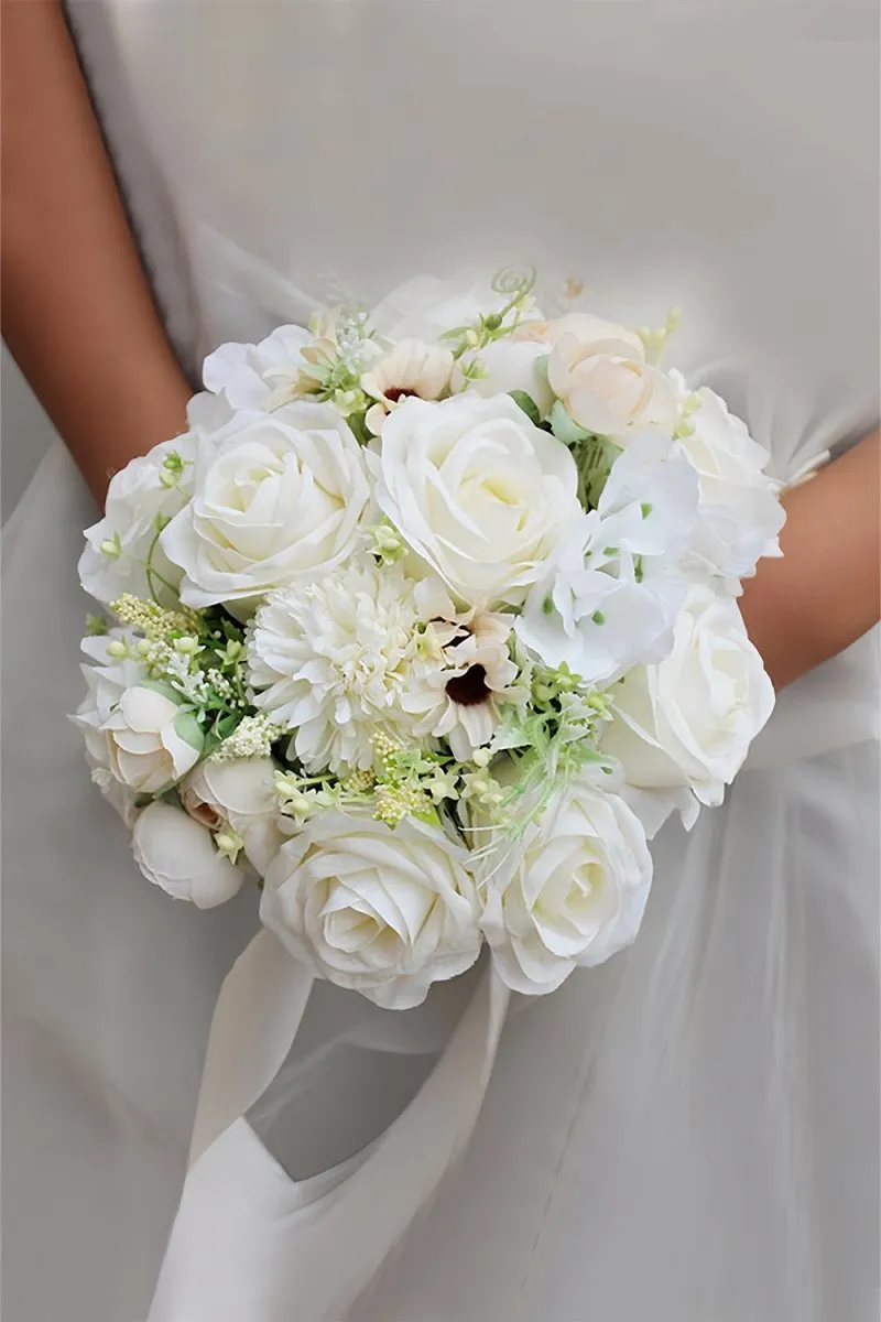Artificial Silk Roses Wedding Bridal Bouquets sold by KissProm product image thumbnail 2