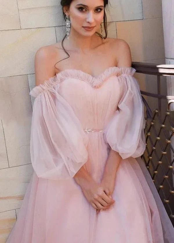 Pink Bohemian Unique Sweetheart Long-Sleeve Wedding Dresses sold by KissProm product image thumbnail 5