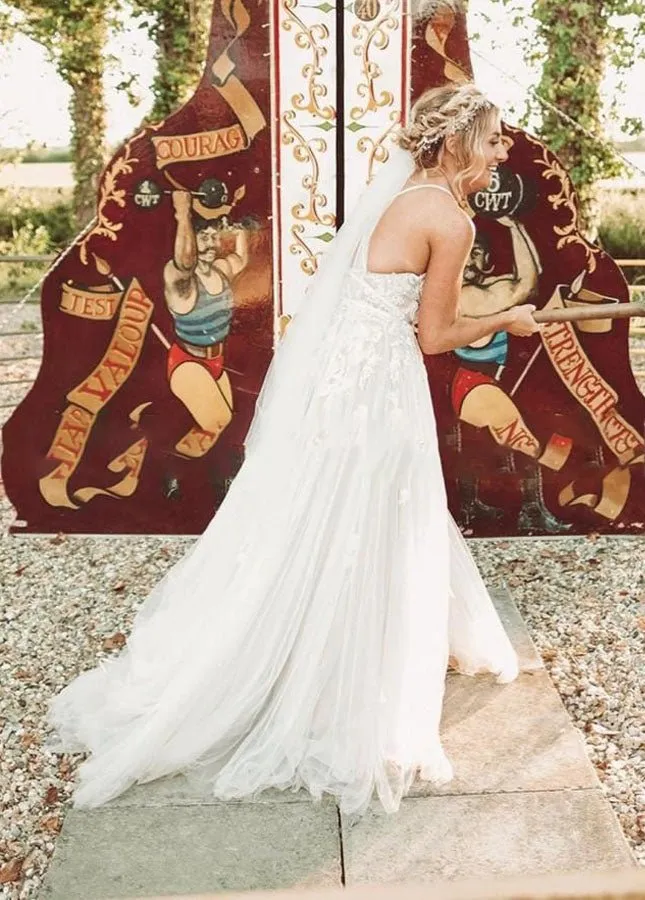 Boho Lace Wedding Dresses A Line Princess sold by KissProm product image thumbnail 3