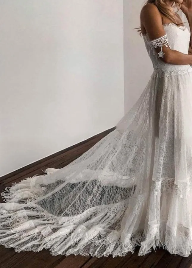 Bohemia Star tassel Chic Lace Wedding Dress sold by KissProm product image thumbnail 2