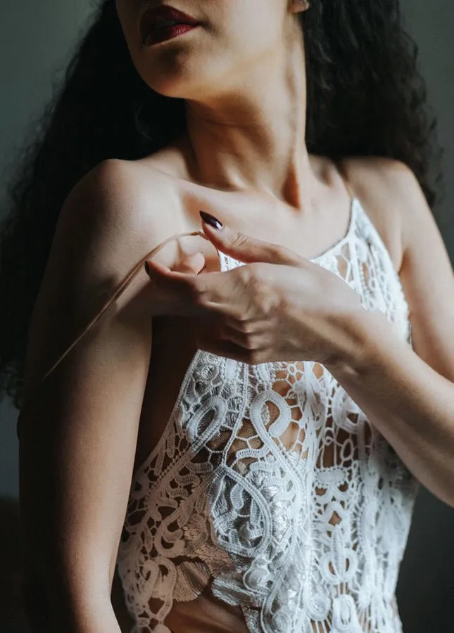 Bohemian A-Line Backless Spaghetti Straps Sleeveless Lace Emboridery Wedding Dresses sold by KissProm product image thumbnail 3