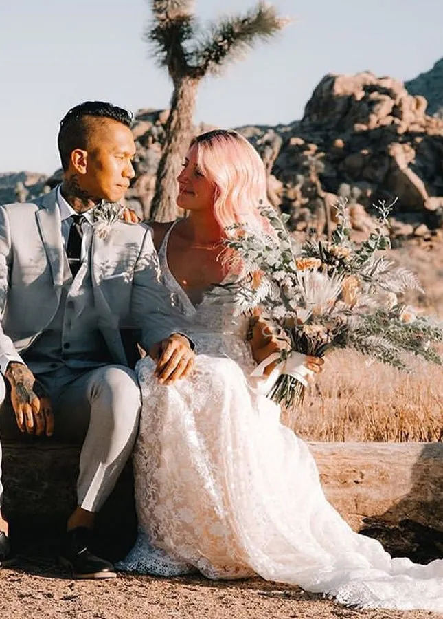 A Line Lace Wedding Dresses Nude Lining sold by KissProm product image thumbnail 4