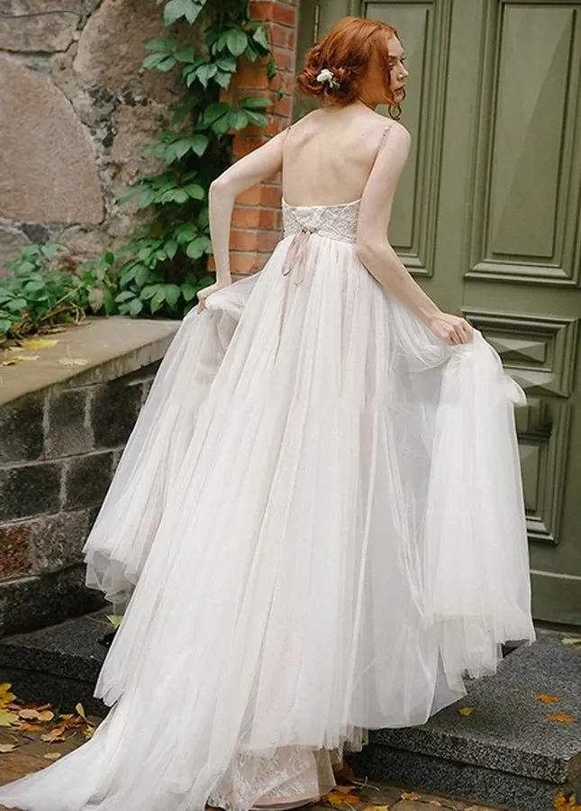 A Line Bohemian Tulle Lace Wedding Dresses Bridal Gowns Beach sold by KissProm product image thumbnail 5