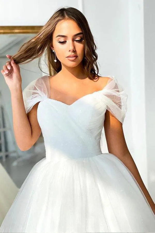 Ball Gown Off-the-shoulder Wedding Dress Tulle Bridal Dress sold by KissProm product image thumbnail 3