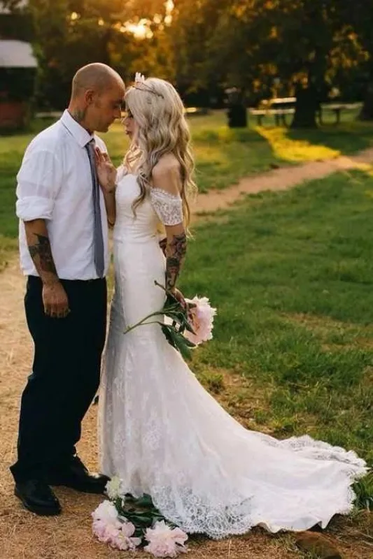Tulle Satin Bowed Lace Zipper Wedding Dress made by KissProm