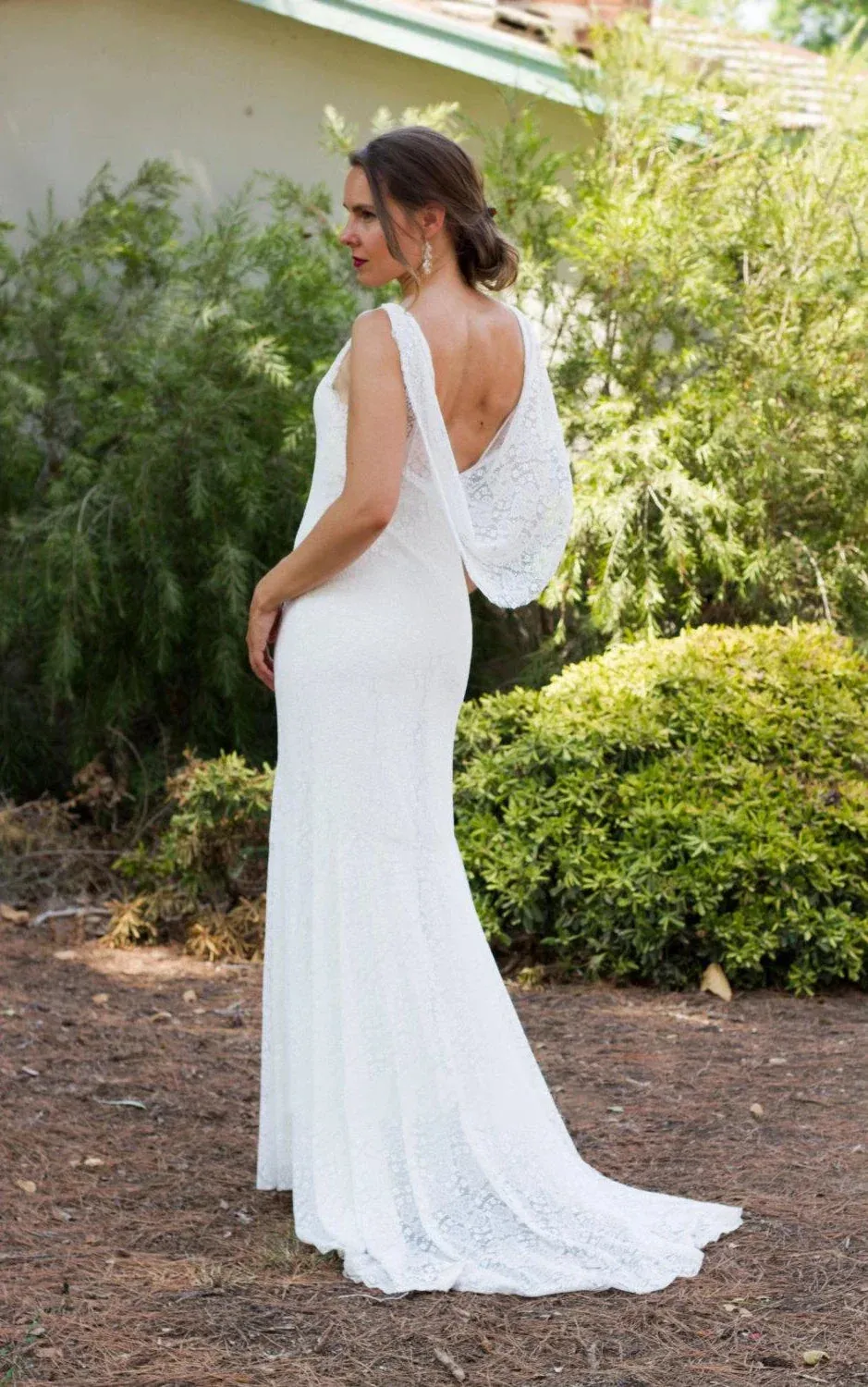 Lace Wedding Low Back Wedding Mermaid Wedding Backless Wedding Boho Wedding Dress sold by KissProm product image thumbnail 2