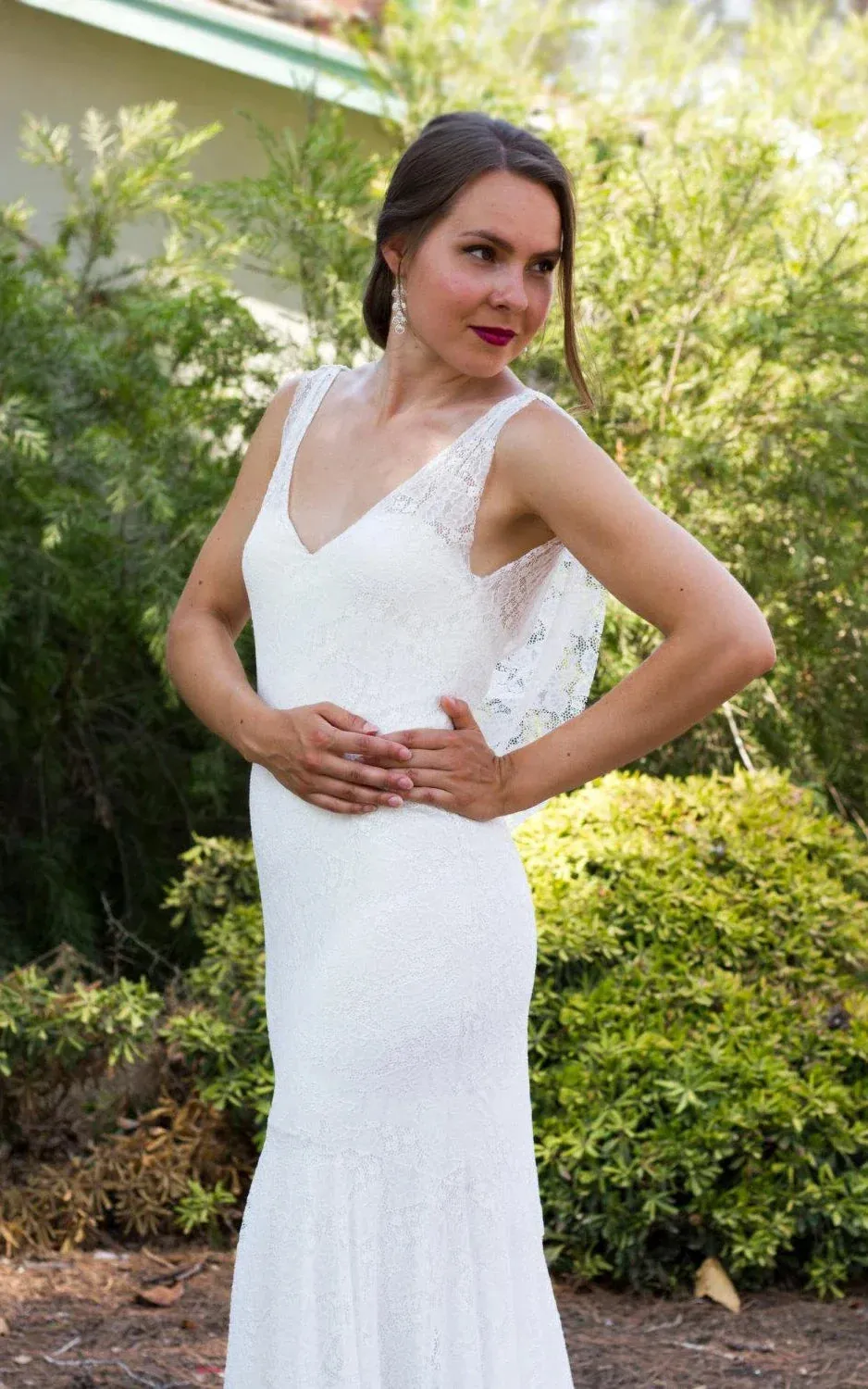 Lace Wedding Low Back Wedding Mermaid Wedding Backless Wedding Boho Wedding Dress sold by KissProm product image thumbnail 3