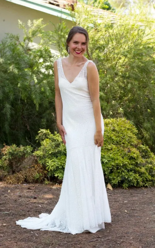 Lace Wedding Low Back Wedding Mermaid Wedding Backless Wedding Boho Wedding Dress made by KissProm