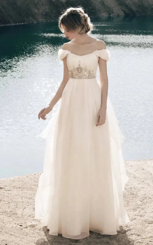 Bohemian Organza Crystals Crown Decor Princess Gown made by KissProm